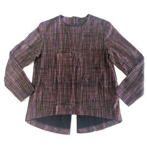 COS Crosshatch Print High-low Split Back‎ Top sz XS